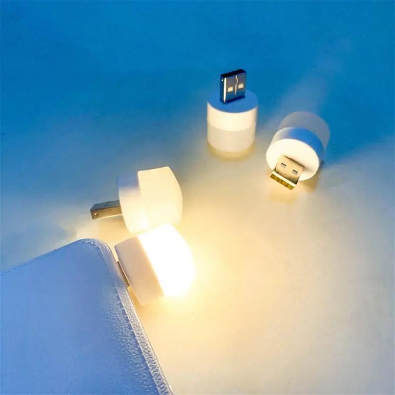 6PCS Mini USB Plug Lamp LED Small Night Light Computer Mobile Power Charging Mini Book Light LED Eye Protection Reading Night Light
