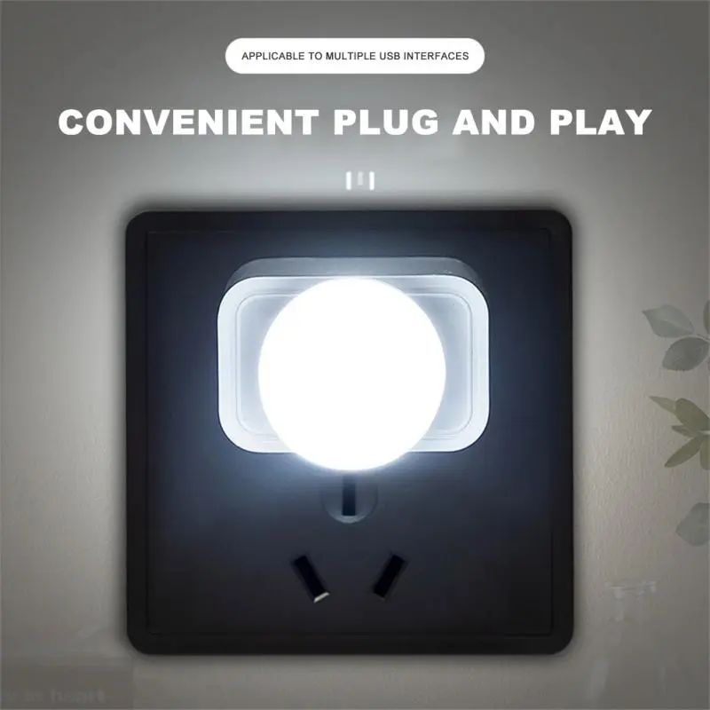 6PCS Mini USB Plug Lamp LED Small Night Light Computer Mobile Power Charging Mini Book Light LED Eye Protection Reading Night Light