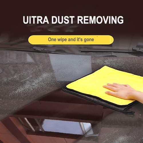 3pcs Microfiber Cleaning Towel Thicken Soft Drying Cloth Car Body Washing Towels Double Layer Clean Rags Car Accessories