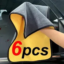 3pcs Microfiber Cleaning Towel Thicken Soft Drying Cloth Car Body Washing Towels Double Layer Clean Rags Car Accessories