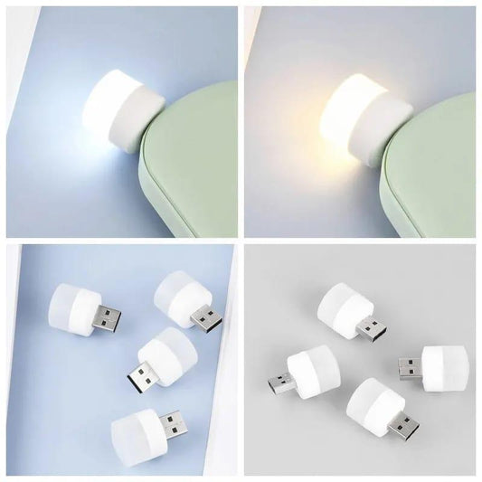 6PCS Mini USB Plug Lamp LED Small Night Light Computer Mobile Power Charging Mini Book Light LED Eye Protection Reading Night Light